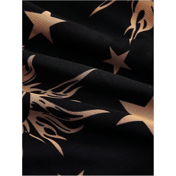 Women's Plus Size Mesh Cami Dress Graphic Long Bodycon Night Out - Picture 4 of 4